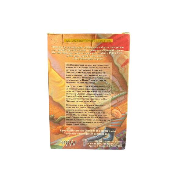 Harry Potter The Chamber Of Secrets Unabridged - 6 Cassette Tapes - JK Rowling - Picture 2 of 5